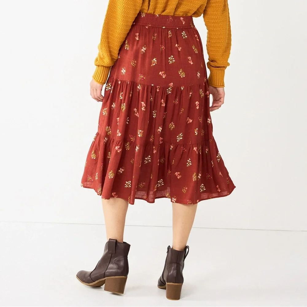 Women's Sonoma Goods For Life Tiered Maxi Skirt Large - Picture 3 of 7